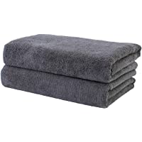 Polyte - Toalla de Microfibra antipelusa para el Cabello - Secado rápido - Profesional - 50 x 101 cm - Pack de 2 (Gris…